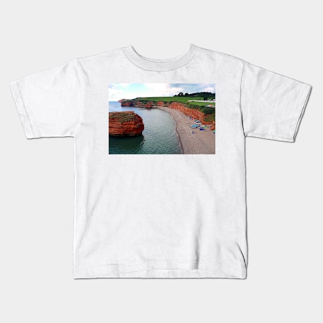 Ladram Bay Jurassic Coast Devon England Kids T-Shirt by Andy Evans Photos